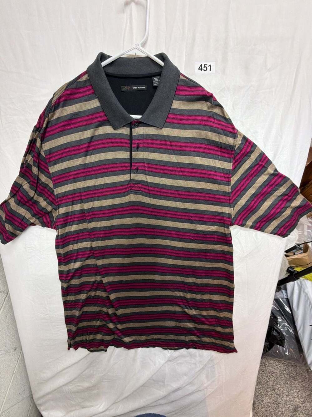 Greg Norman Polo Shirt Size XXL/TTG Striped Short Sleeve Golf